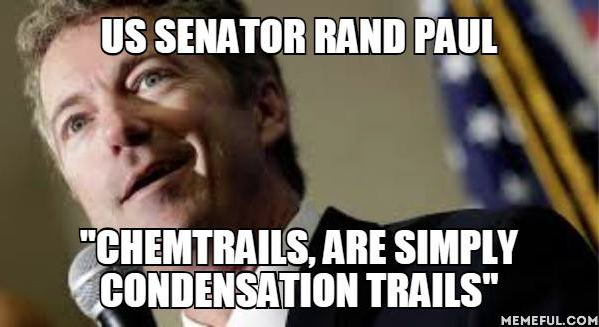 Rand Paul says chemtrails are contrails, ignores teachings of Dennis Kucinich and genius father Ron Paul